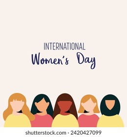 International Women's Day Greeting Card Vector Design.