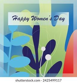 Tarjeta de felicitación del Día Internacional de la Mujer. Frase caligráfica escrita a mano y diseño floreciente. 8 de marzo