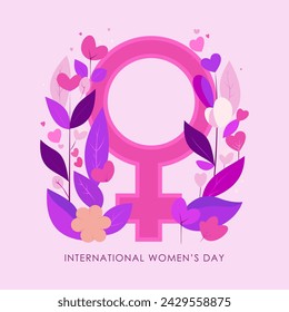 International women's day. Greeting card. Floral flat vector illustration