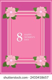 International women's day. Greeting card. Floral flat vector illustration