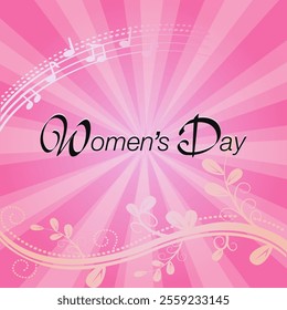 International Women's Day greeting card on a pink background