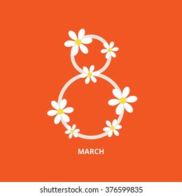 International womens day greeting card in flat style