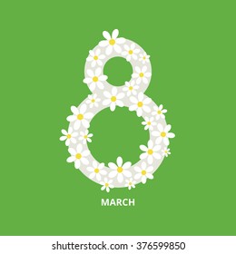 International womens day greeting card in flat style
