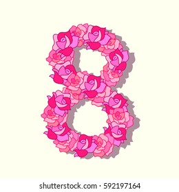 International women's day greeting card template. March 8