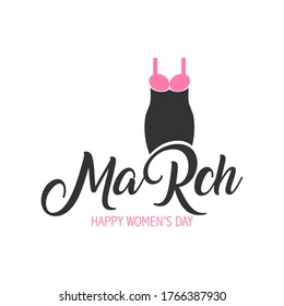 International Women's Day greeting card,8 March.With the concept of a woman's sign on white background