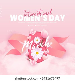 Diseño de saludo del Día Internacional de la Mujer