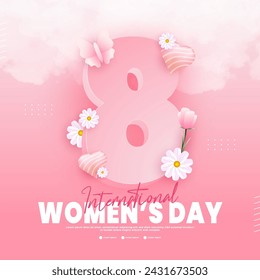 International women's day greeting design