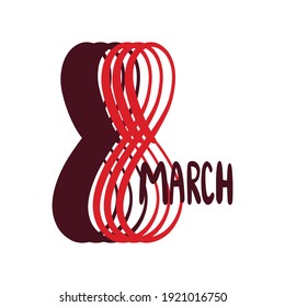 International women's day hand drawn illustration, 8 march vector 
