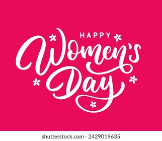 International Women's Day hand drawn lettering design. Holiday typography. Handwritten calligraphic vector text design.