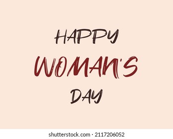 International Women's Day, happy Women's Day. Flat banner, lettering on light background.