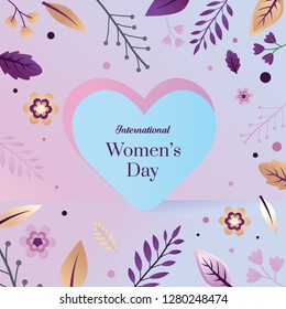 International Women's Day, Heart Shaped  Pink Blue Pastel Color