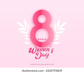 international womens day holiday background with leaves design vector