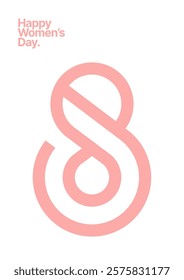 International Womens Day holiday banner. 8 march logo concept. 8 number design for flyer, postcard, poster or banner. 