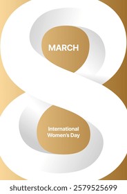 International Womens Day holiday banner. 8 march logo concept. 8 number design for flyer, postcard, poster or banner. 