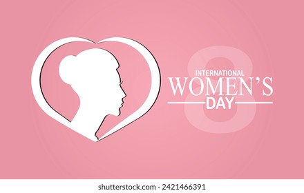  International Women's Day. Holiday concept. Template for background, banner, card, poster with text inscription. Vector illustration