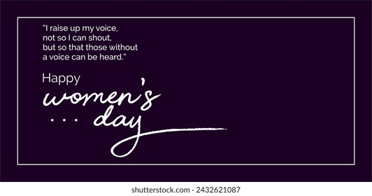 International Womens Day Holiday concept. Template for background, banner, card, poster, t-shirt with text inscription