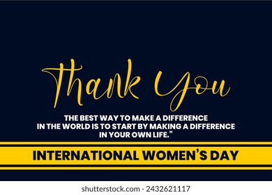 International Womens Day Holiday concept. Template for background, banner, card, poster, t-shirt with text inscription