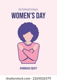 International Women's Day. Hugs, justice, equality. Vector illustration. Embrace Equity