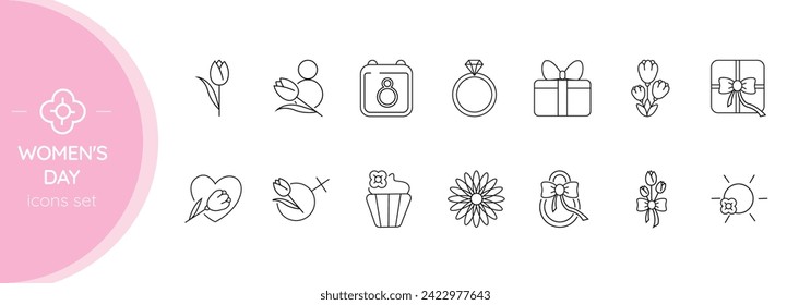 International Women's Day icon set.