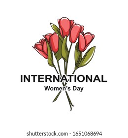 International women's day icons are used for design needs