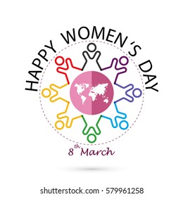 International women's day icon.Women's day symbol.Minimalistic design for international women's day concept.Vector illustration