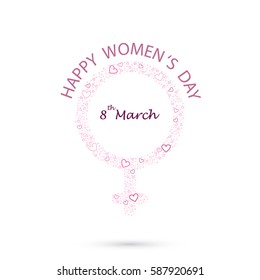 International women's day icon.Women's day symbol.Minimalistic design for international women's day concept.Vector illustration

