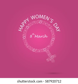 International women's day icon.Women's day symbol.Minimalistic design for international women's day concept.Vector illustration