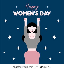 International women's day illustration background. Happy women's day background