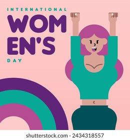 International women's day illustration background. Happy women's day background