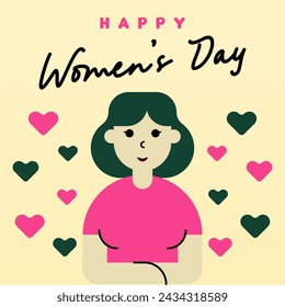 International women's day illustration background. Happy women's day background