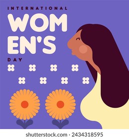 International women's day illustration background. Happy women's day background