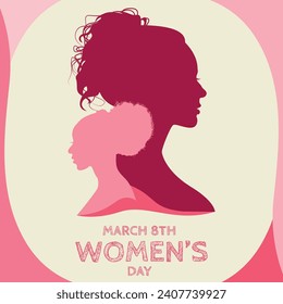 International women's day illustration with beauty silhouette