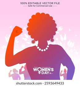 International Women's Day Illustration: A Celebration of Unity and Empowerment Featuring a Group of Women.