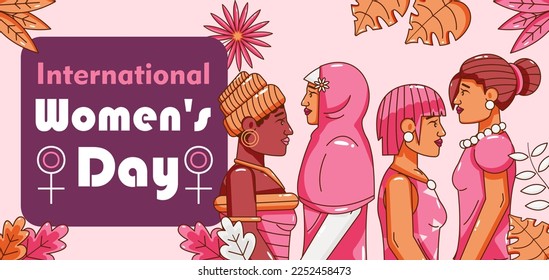 International women's day, illustration of the diversity of women around the world