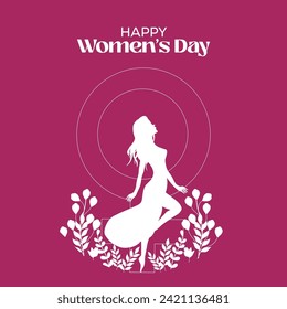 International Women's Day Illustration in Flat Style Sambal White Decoration