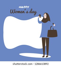 International women's day illustration. Hijab women illustration.