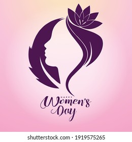 International women's day illustration with profile of woman