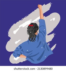 International Women's Day Illustration With Profile Of Woman, Rosie The Riveter Vector