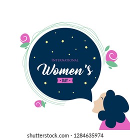 International women's day illustration. Women's day vector illustration.