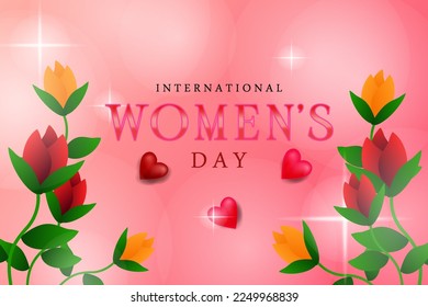 international women's day ilustration with flowers
