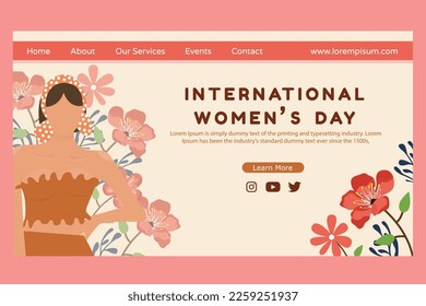 international women's day landing page illustration design