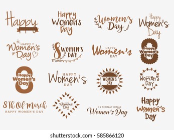 International Womens Day Lettering Design set.