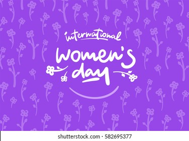 International womens day lettering vector logo postcard