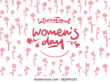 International womens day lettering vector logo postcard