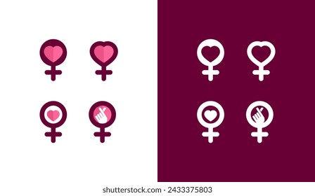 International women's day logo. Women's equality icon design. Graphic vector illustration