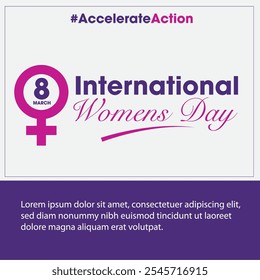 International women's day logo and flyer design illustration.
