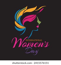 International Women's Day  logo Vector illustration design,abstract woman's face poster.