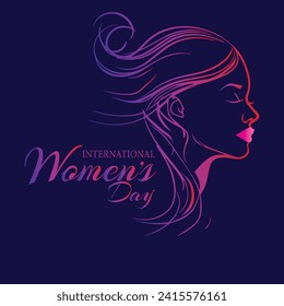 International Women's Day  logo Vector illustration design,abstract woman's face poster.