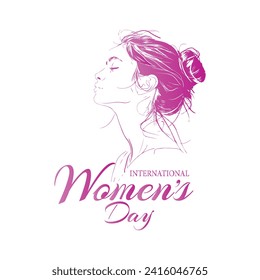 International Women's Day  logo Vector illustration design,abstract woman's face poster.