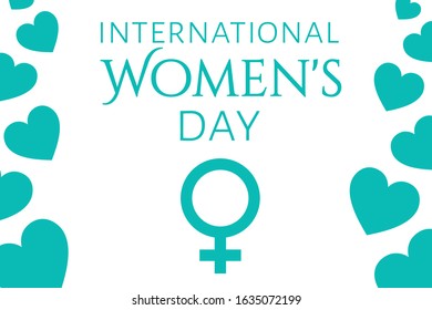 International Women's Day. March 8. Holiday concept. Template for background, banner, card, poster with text inscription. Vector EPS10 illustration